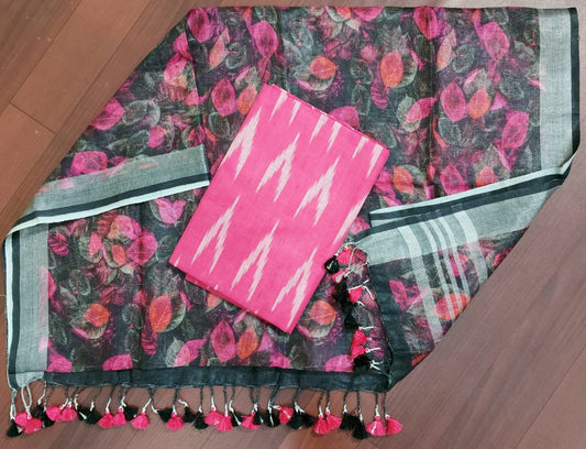 Digital print pure organic linen 2 PC Unstitched Dress Material