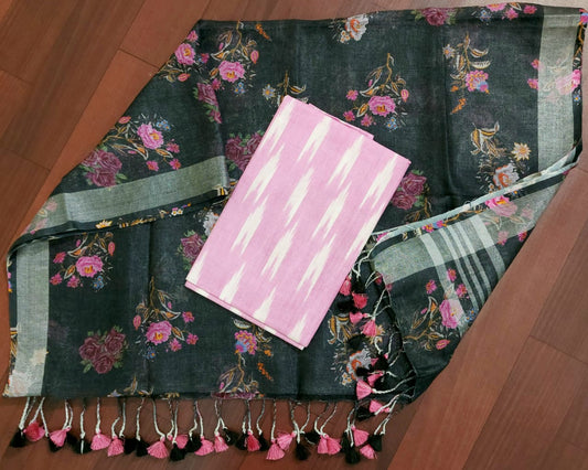 Digital print pure organic linen 2 PC Unstitched Dress Material