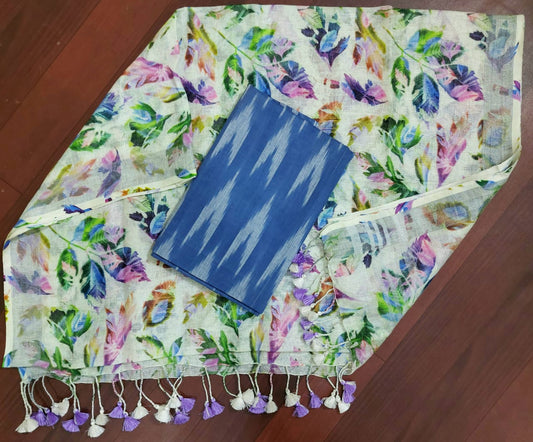 Digital print pure organic linen 2 PC Unstitched Dress Material