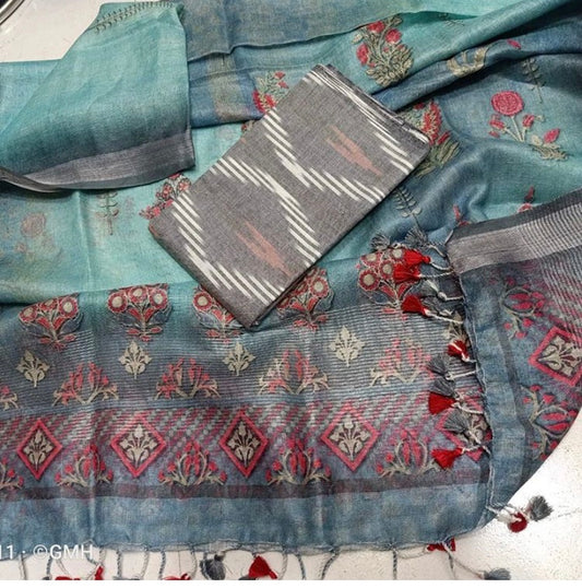 Digital print pure organic linen 2 PC Unstitched Dress Material