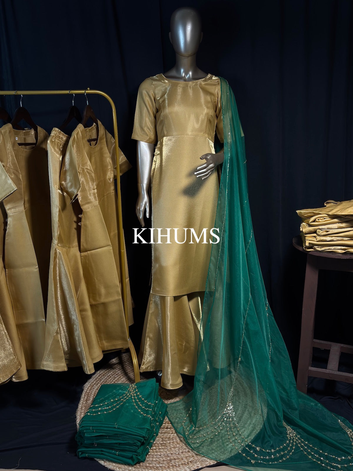 GOLDEN Sharara Set with handwork dupatta