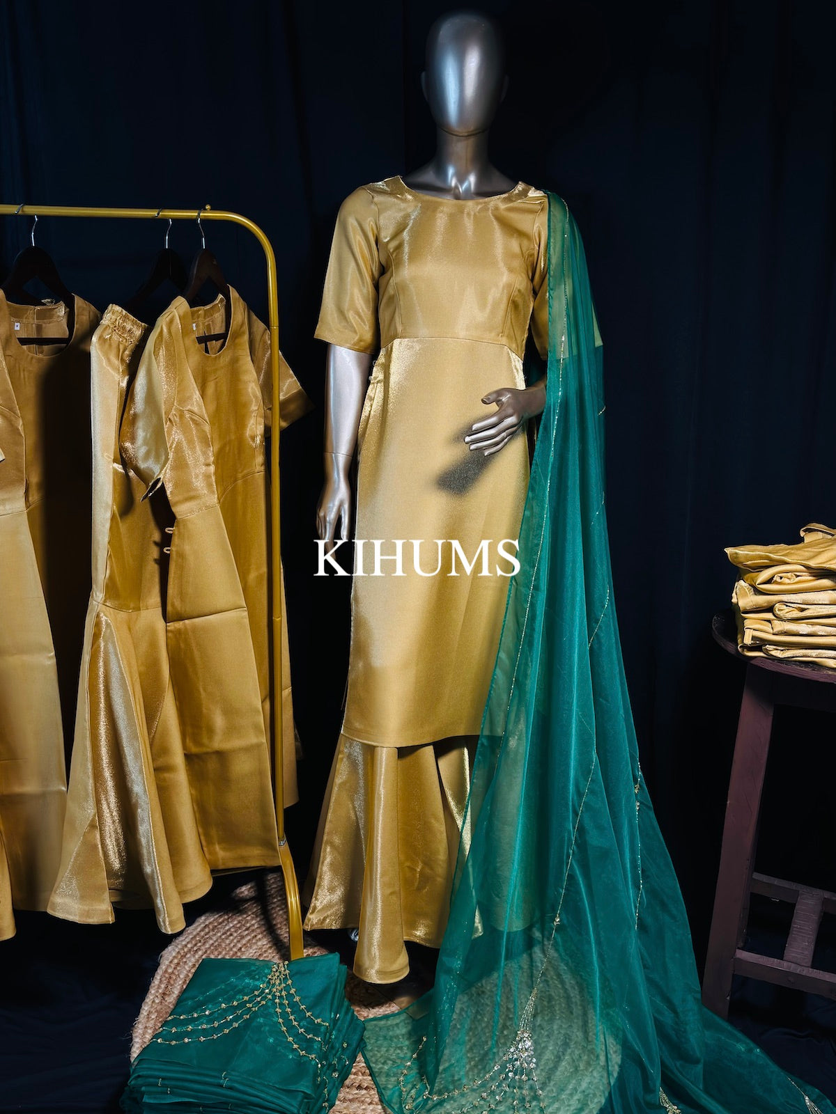 GOLDEN Sharara Set with handwork dupatta