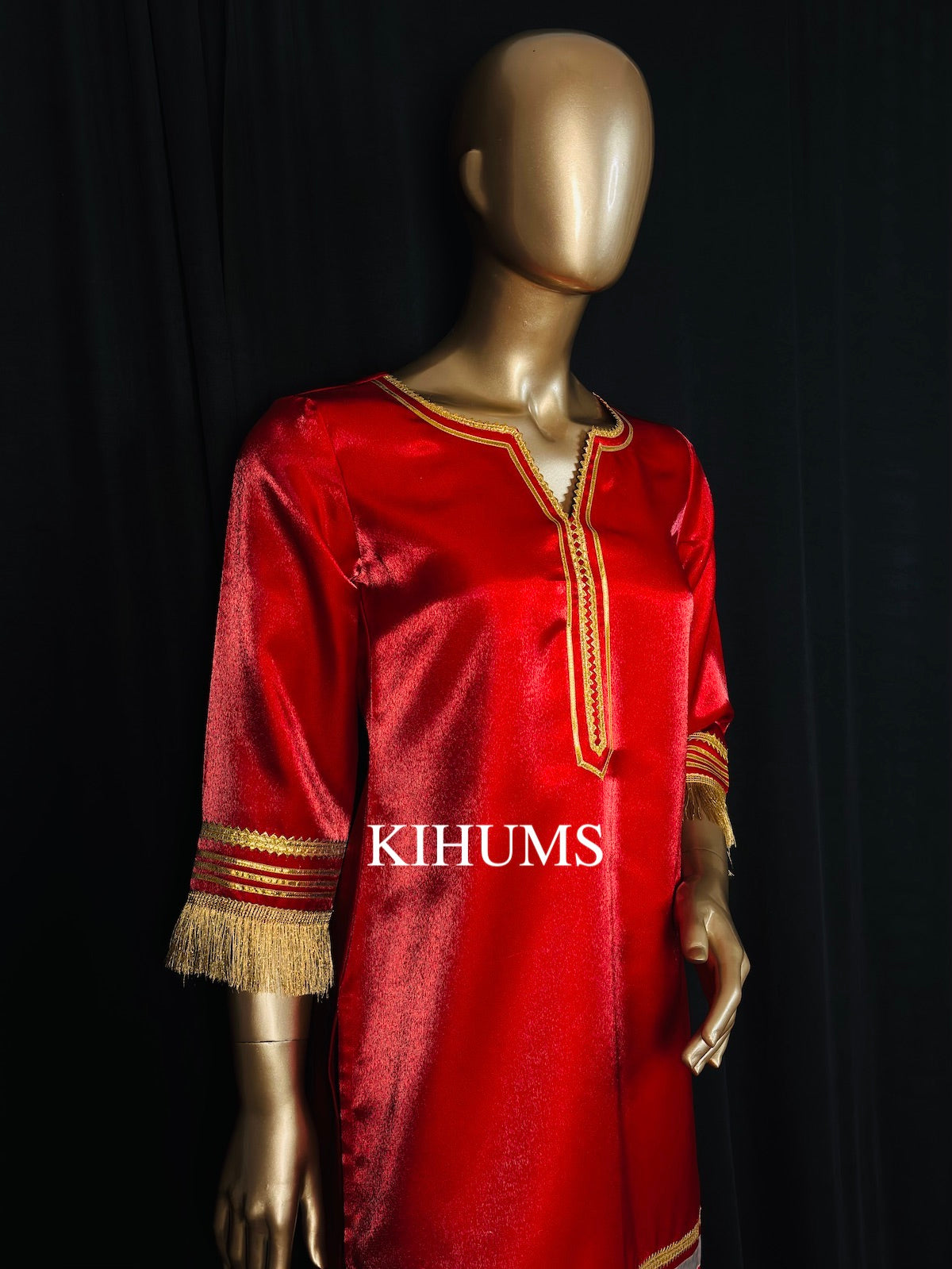 SUNEHRI Red Gota Work Kurta with Pants