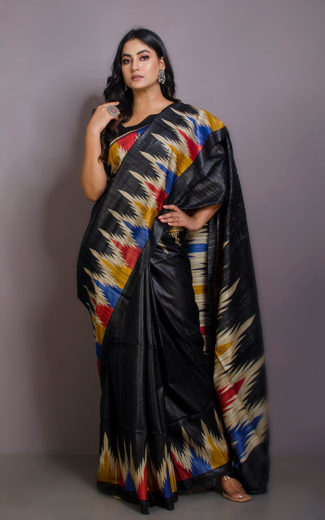 Handwoven Tussar Silk Saree | KIHUMS Saree
