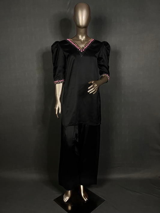 LAYLA Black Farshi Shalwar Kurta Set | Hand work | Kurta Sets for women