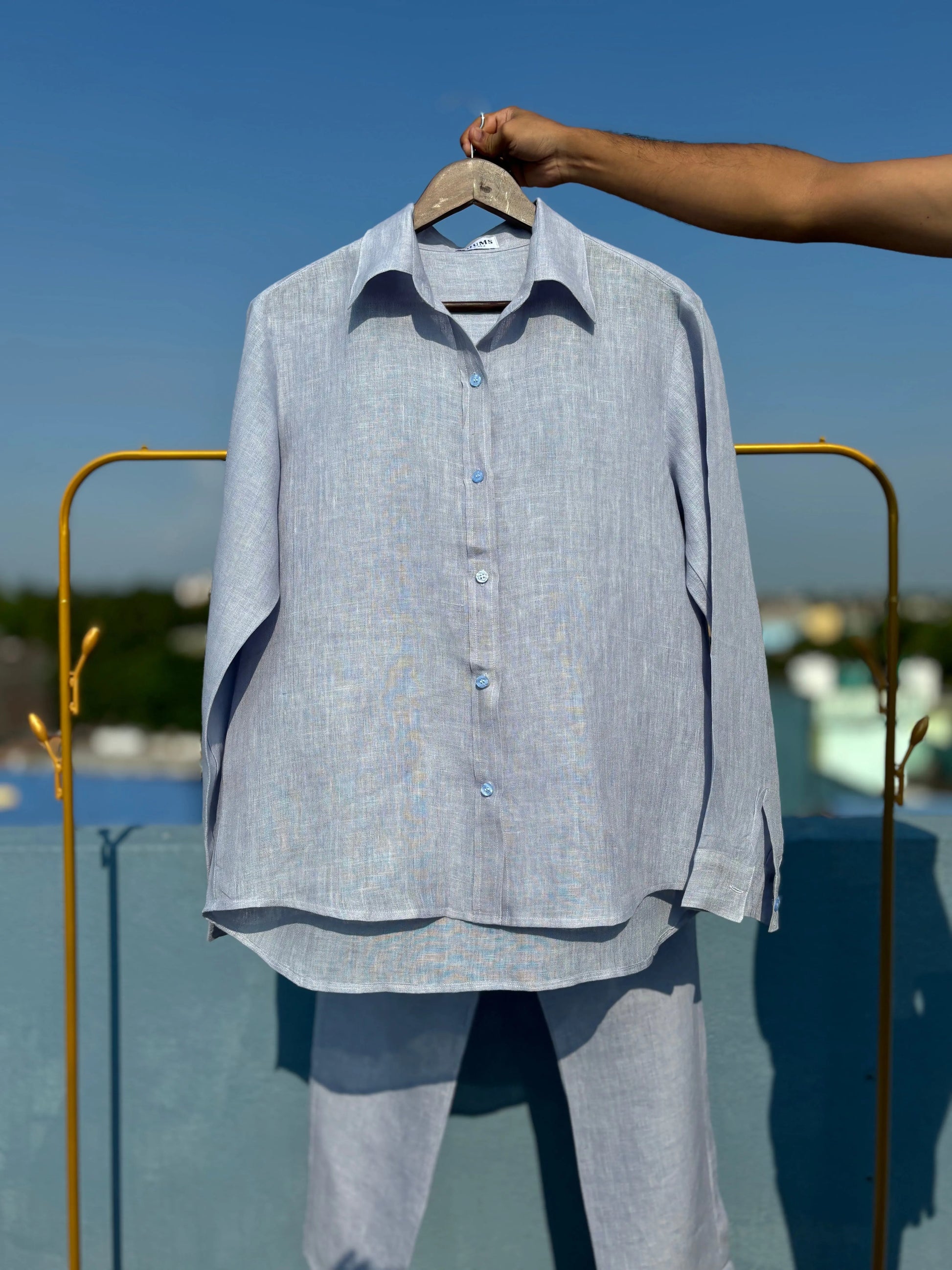 Linen Co-ord Set for Women Linen Shirt 100% Pure Handloom