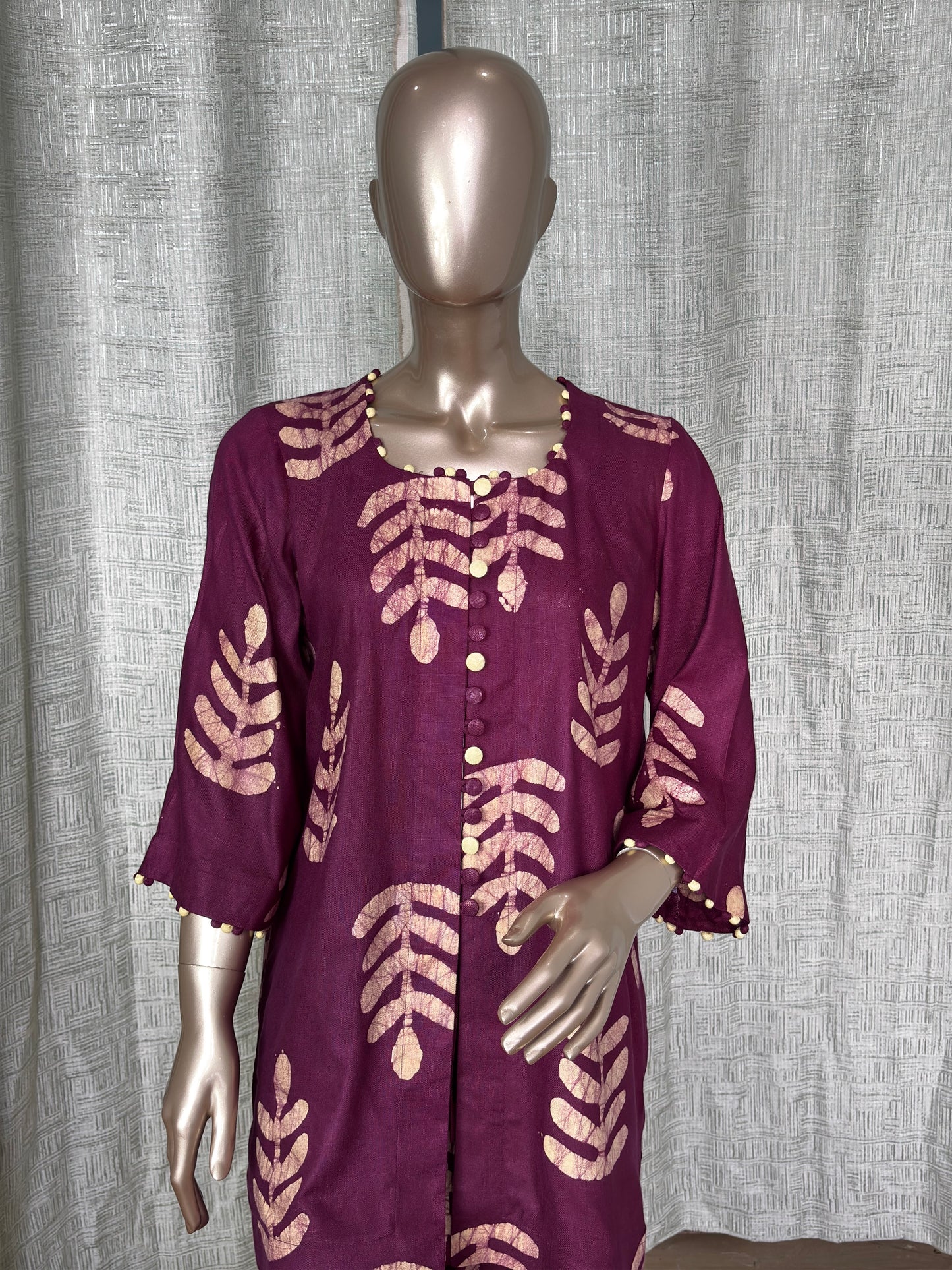 Magenta Batik Print Co-ord Set: Elegant & Comfortable Two-Piece Outfit | Fusion of Elegance and Comfort