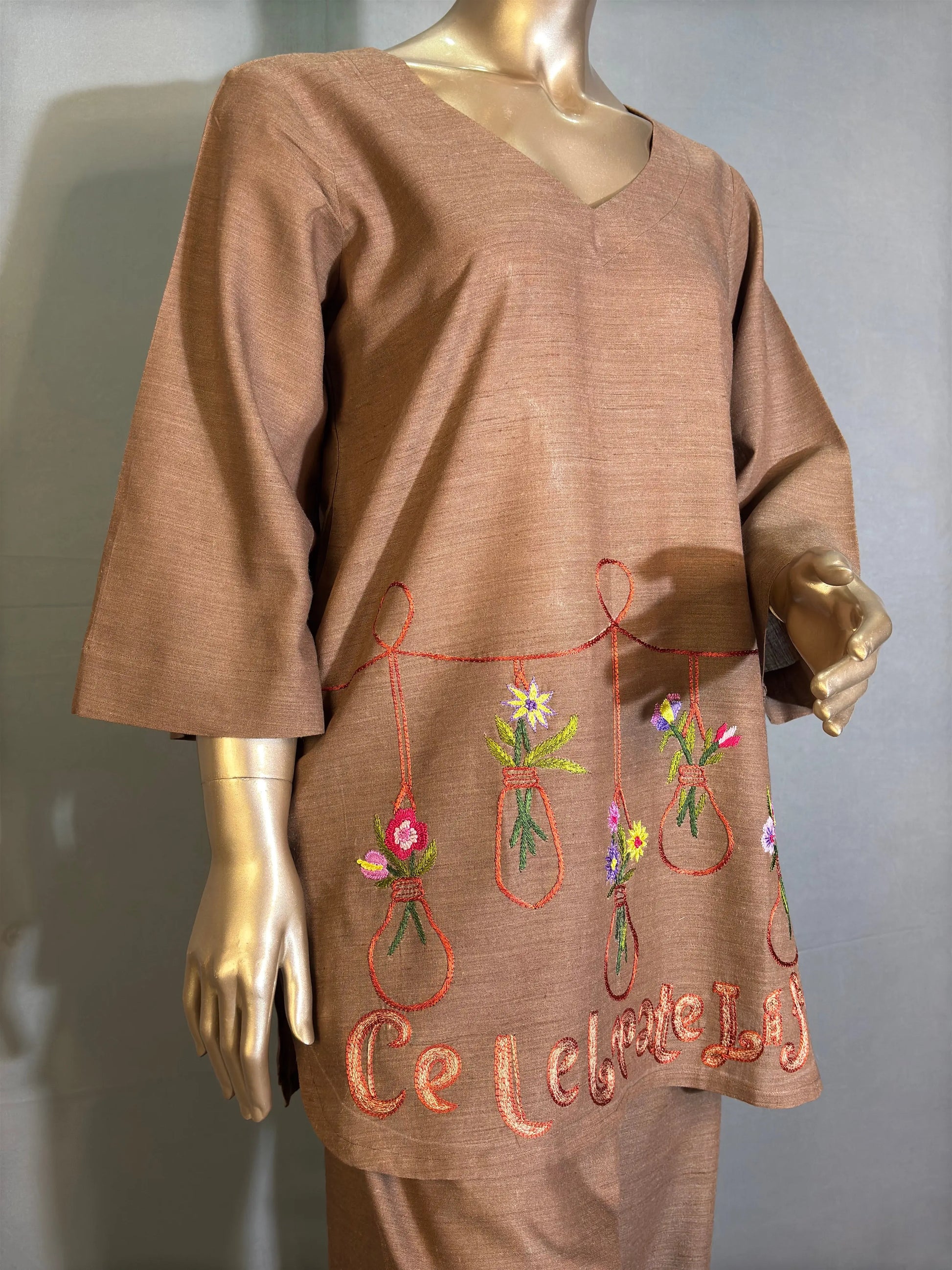 Brown Shade- Best Pakistani suits online in India | Embroidered Kurta Set kihums clothing