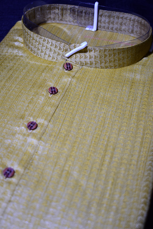 Golden Handloom Men's Kurta | Viscose Silk | Men Traditional wear