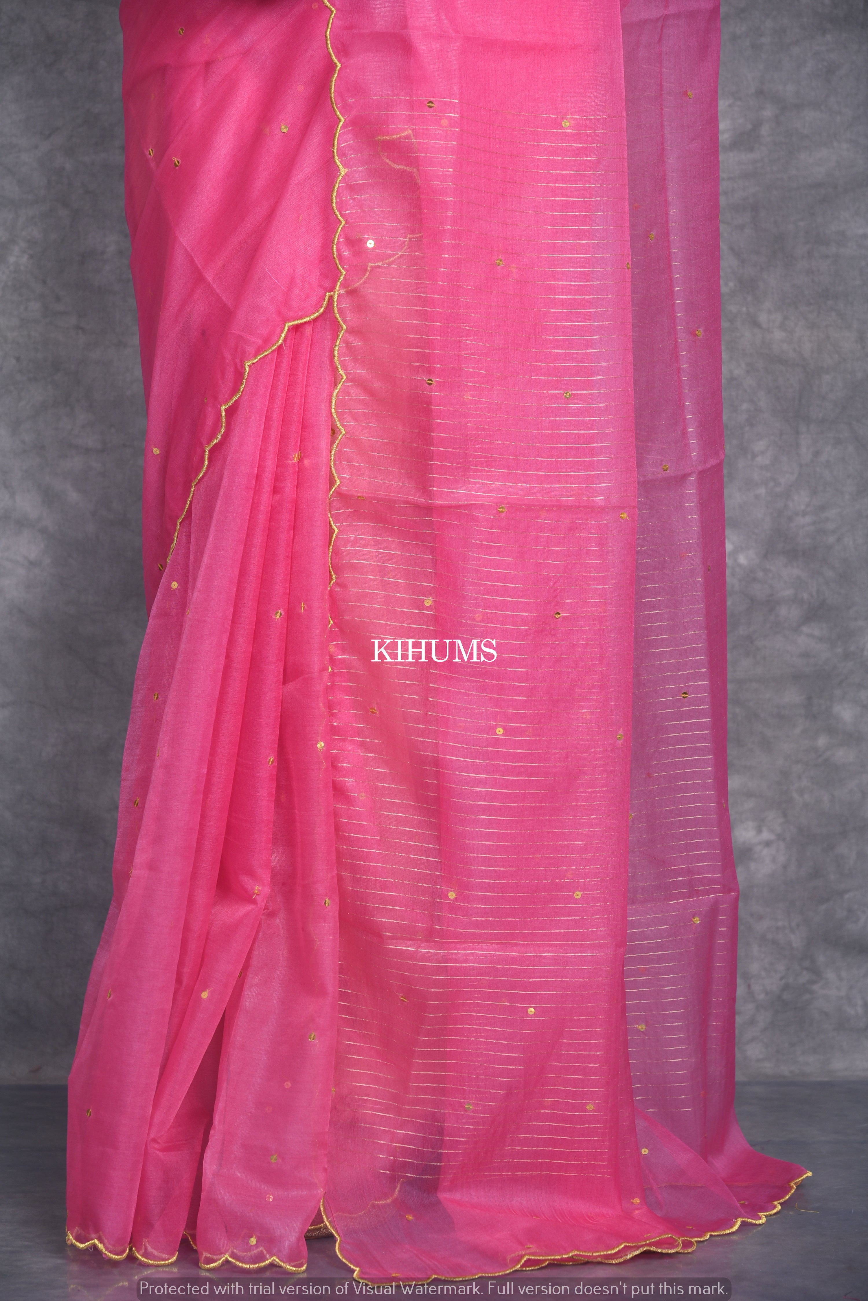 Organza Sarees : Light baby pink floral printed organza ...